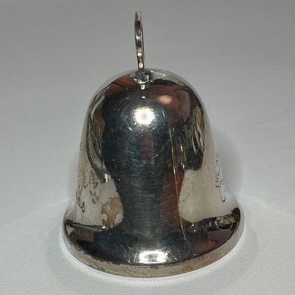 Bridalane Silver Christmas Bell 1976 5 Golden Rings - Picture 3 of 10